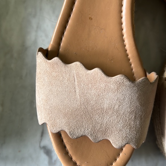 J Crew Factory espadrille/wedge in cream suede - Picture 2 of 6